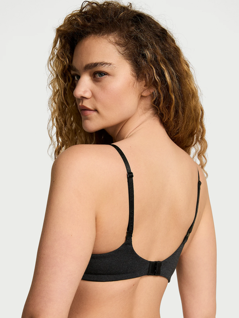 Бюстгальтер без кісточок безшовний бавовняний Victoria's Secret Cotton Logo Hardware Lightly Lined, сірий, 34А - Фото 2 Бюстгальтер без кісточок безшовний бавовняний Victoria's Secret Cotton Logo Hardware Lightly Lined, сірий, 34А - зображення 2