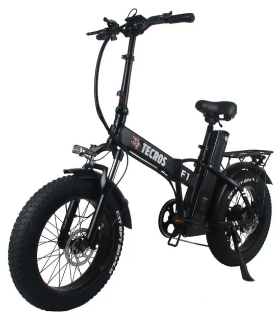 Электровелосипед фетбайк Tecros F1 20" 1000W 48V/15Ah гидравлика складной алюминиевый вездеход Черный (LUX1839) - изображение 4