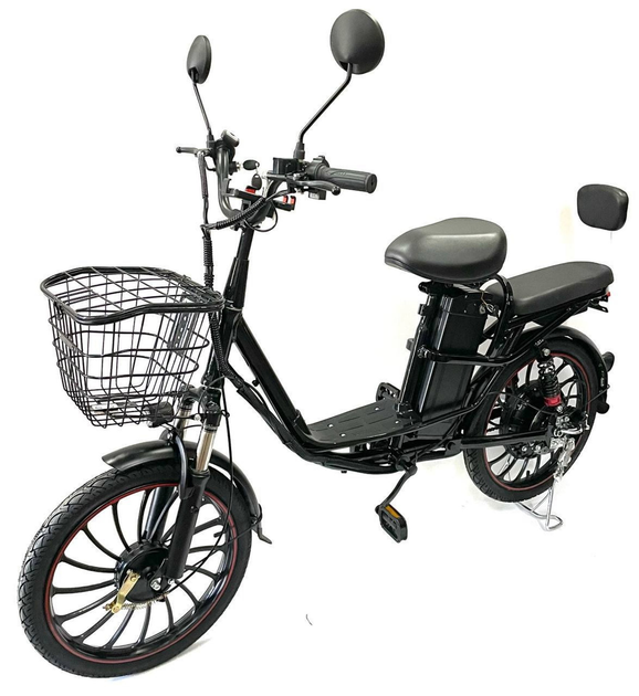 Електровелосипед Minako Pro 20" з кошиком 750W 60V/21Ah пасажирський для кур'єрів чорний (LUX1846) - Фото 1 Електровелосипед Minako Pro 20" з кошиком 750W 60V/21Ah пасажирський для кур'єрів чорний (LUX1846) - зображення 1