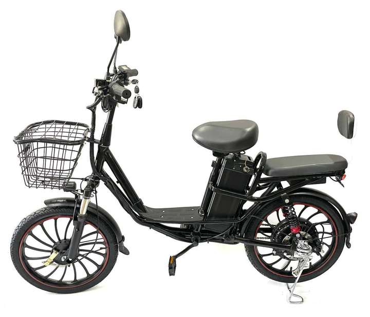 Електровелосипед Minako Pro 20" з кошиком 750W 60V/21Ah пасажирський для кур'єрів чорний (LUX1846) - Фото 2 Електровелосипед Minako Pro 20" з кошиком 750W 60V/21Ah пасажирський для кур'єрів чорний (LUX1846) - зображення 2