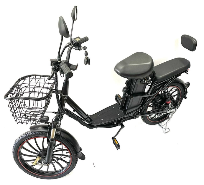 Електровелосипед Minako Pro 20" з кошиком 750W 60V/21Ah пасажирський для кур'єрів чорний (LUX1846) - Фото 3 Електровелосипед Minako Pro 20" з кошиком 750W 60V/21Ah пасажирський для кур'єрів чорний (LUX1846) - зображення 3