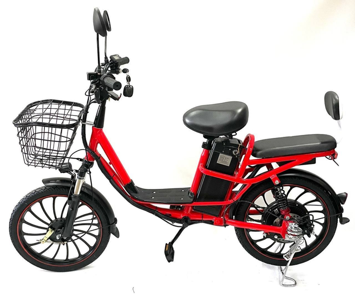 Электровелосипед Minako Pro 20" с корзиной 750W 60V/21Ah пассажирский для курьеров красный (LUX1845) - изображение 2