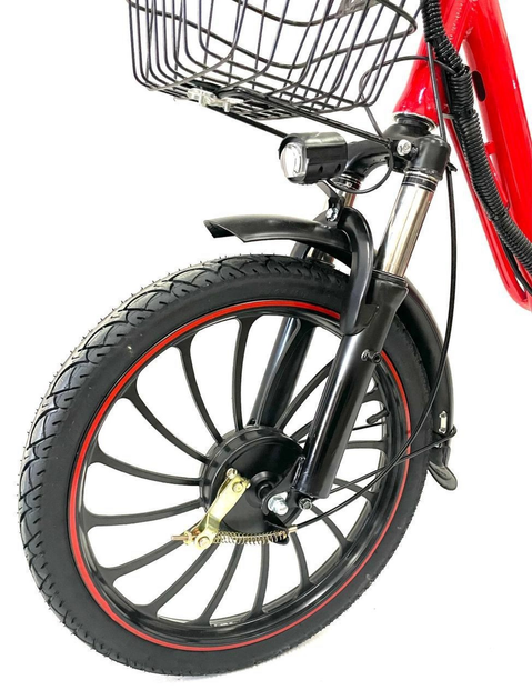 Электровелосипед Minako Pro 20" с корзиной 750W 60V/21Ah пассажирский для курьеров красный (LUX1845) - изображение 3