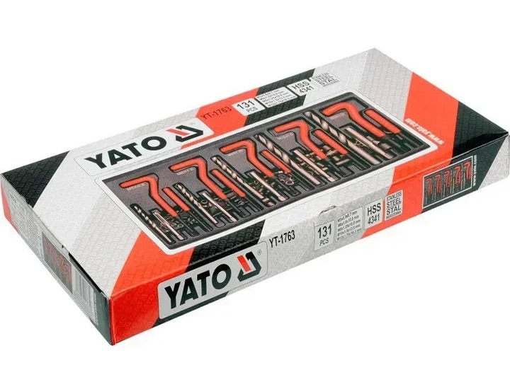Набор для ремонта резьбы YATO M5-M12 мм YT-1763 - Фото 3 Набор для ремонта резьбы YATO M5-M12 мм YT-1763 - изображение 3