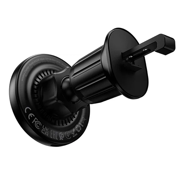 Автодержатель Borofone BH224 Flash в дефлектор, магнитное крепление с беспроводной зарядкой MagSafe мощностью до 15W для iPhone, вращение на 360° кабель Type-C в комплекте Black - изображение 4