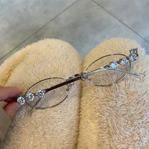 Очки-нулевка с камнями "Crystal Luxe" декоративные кристаллы без диоптрий(YL7654) - изображение 6