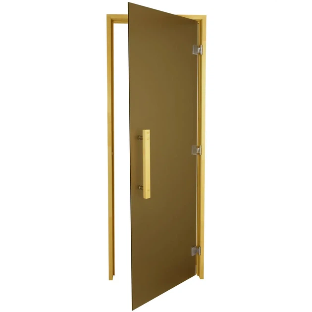 Стеклянная дверь Tesli Lux Sateen S 700х1900 мм закаленное стекло матовая бронза для бани и сауны - изображение 2