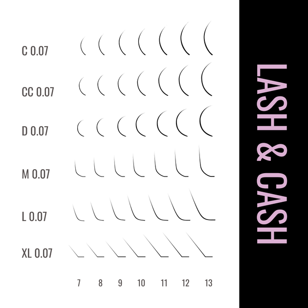 Вії чорні LASH&CASH 0,07 вигин C 14 - зображення 3
