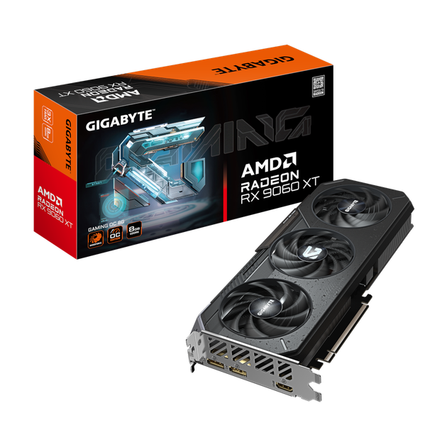 Відеокарта AMD Radeon RX 9060 XT 8GB GDDR6 Gaming OC Gigabyte (GV-R9060XTGAMING OC-8GD) - Фото 1 Відеокарта AMD Radeon RX 9060 XT 8GB GDDR6 Gaming OC Gigabyte (GV-R9060XTGAMING OC-8GD) - изображение 1