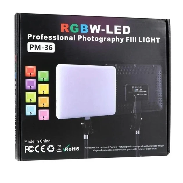 Светодиодная RGB лампа 36х25 см Camera light PM-36 RGBW для фото и видео съемки - Фото 8 Светодиодная RGB лампа 36х25 см Camera light PM-36 RGBW для фото и видео съемки - изображение 8