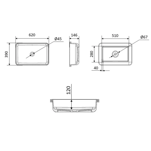 Раковина Qtap Scorpio 615х390х150 White QT1411K491WN - Фото 2 Раковина Qtap Scorpio 615х390х150 White QT1411K491WN - изображение 2