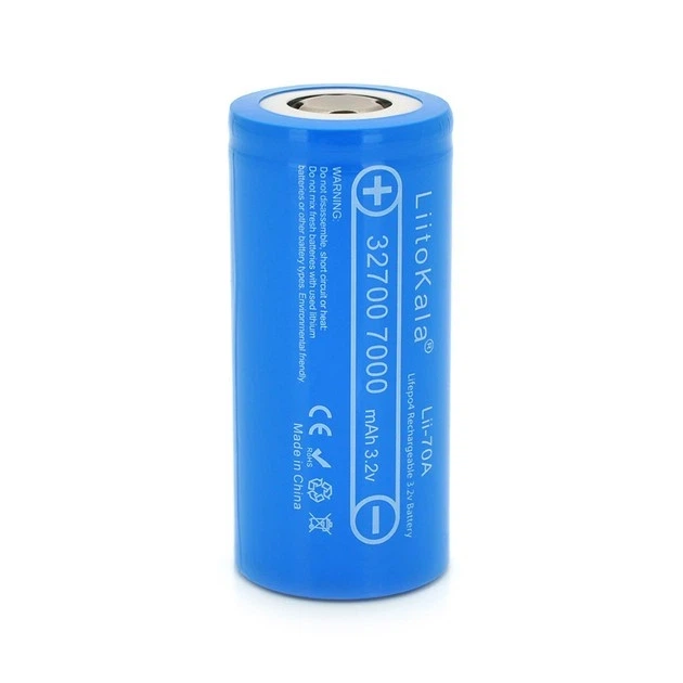 Аккумулятор 32700 LiitoKala Lii-70A 7000 mAh литий-железо-фосфатный LiFePO4 30А, 3.6V Плоский плюс (19315) - Фото 4 Аккумулятор 32700 LiitoKala Lii-70A 7000 mAh литий-железо-фосфатный LiFePO4 30А, 3.6V Плоский плюс (19315) - зображення 4