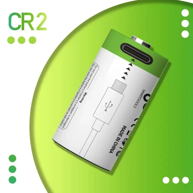 Аккумулятор CR2 Smartoools 300 mAh литий-ионный Li-Ion с зарядкой от Type-C 3.7V Выпуклый плюс (19326) - Фото 2 Аккумулятор CR2 Smartoools 300 mAh литий-ионный Li-Ion с зарядкой от Type-C 3.7V Выпуклый плюс (19326) - изображение 2