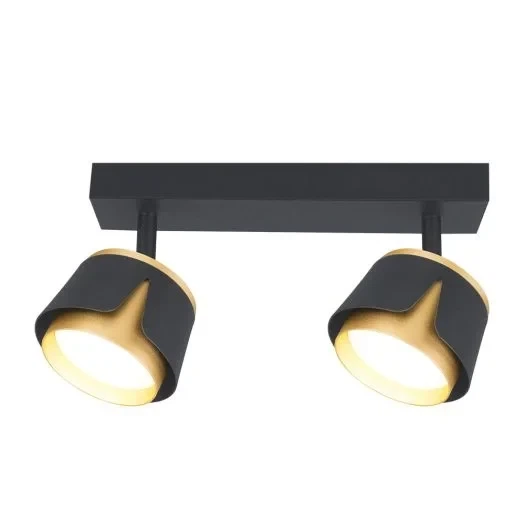 Світильник точковий накладний поворотний без лампи MAXUS Spot Flora Base GX53x2 Black Golden - зображення 2