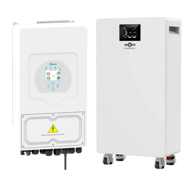 Комплект автономного енергопостачання Deye SUN-5K-SG05LP1-EU 5 кВт + Biom Professional BALFP-512314-V2 16 кВт·год White - Фото 1 Комплект автономного енергопостачання Deye SUN-5K-SG05LP1-EU 5 кВт + Biom Professional BALFP-512314-V2 16 кВт·год White - зображення 1