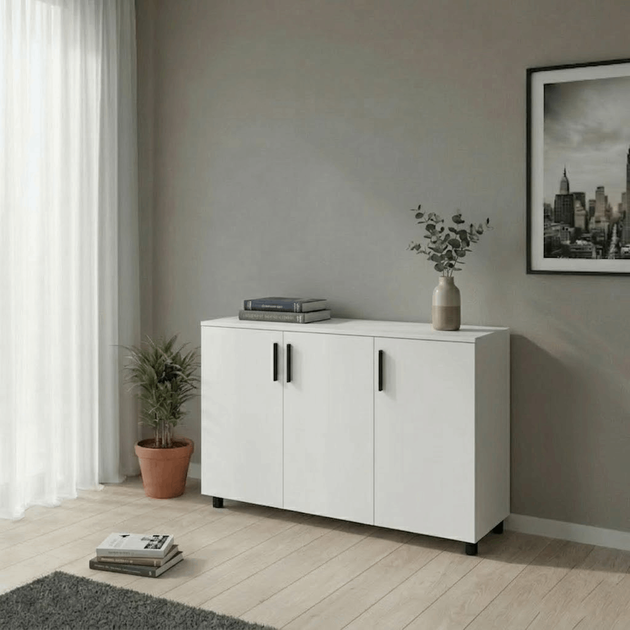 Комод Doros Торн Білий 3 ДСП 135х51.6х80 (DRS-012098) - Фото 3 Комод Doros Торн Білий 3 ДСП 135х51.6х80 (DRS-012098) - зображення 3