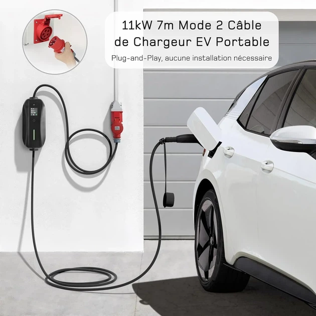 Зарядное устройство для автомобиля deAccessories deDM2C11BX с дисплеем / 11 кВт / 7 м / 6-16 A /Black Б/В k1 - изображение 5