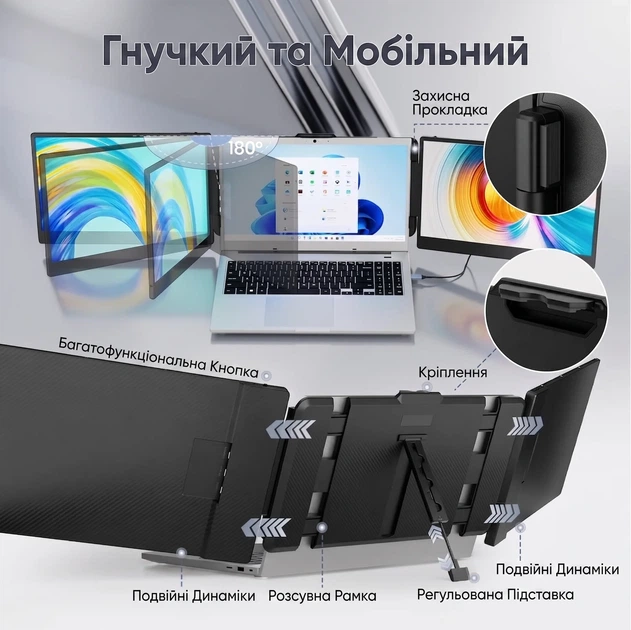 Монитор портативный 14" Teamgee S2 Full HD IPS 60 Гц (101957801) - Уценка - изображение 5