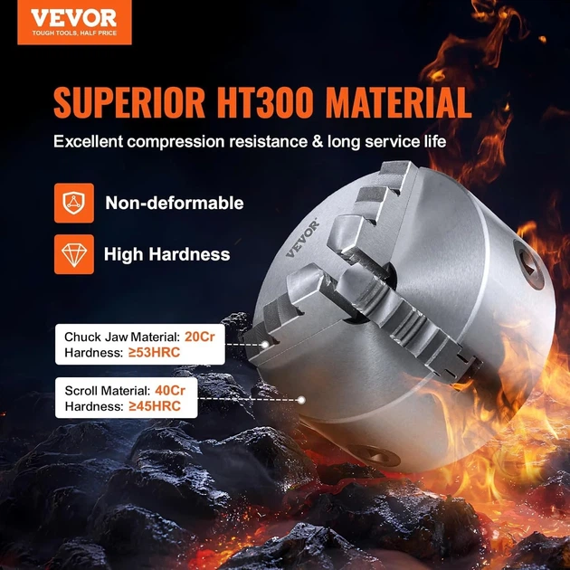 Токарний патрон VEVOR K11-125 125 мм k1 - зображення 2