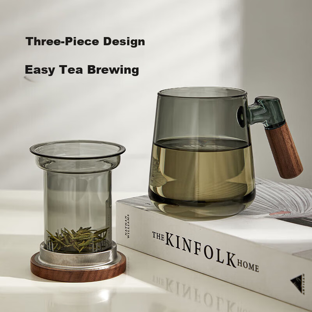 Чашка Fuguang Infuser Cup боросиликатное стекло для чая, разделение воды, 400мл, подарочная - изображение 9