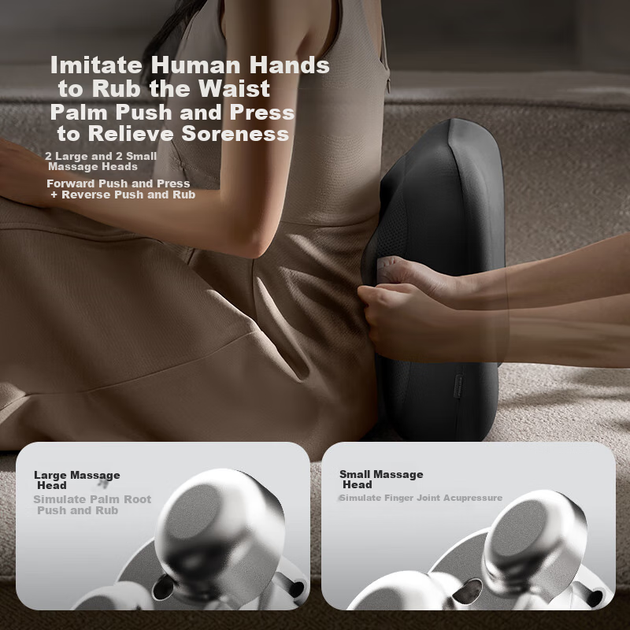 Массажная подушка для поясницы PHILIPS Reliable, предназначенная для массажа плеч, ног, спины и шейного отдела позвоночника, с двусторонней функцией подогрева и верхней поддержкой для разминания спины 3115B Подарок для девушки 18 июня - изображение 7