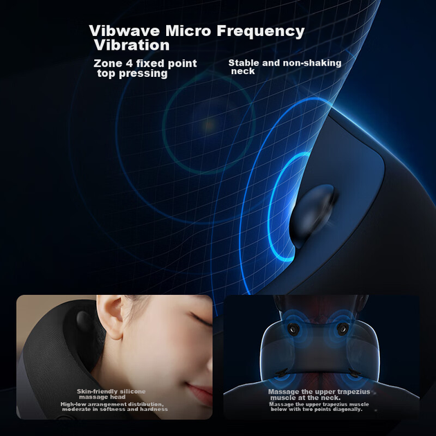Масажер для шиї PHILIPS, U-подібний масажер для шийного відділу хребта, масажна подушка для сну, підтримка шиї з тепловою терапією та вібраційним масажем, PPM3106N, подарунок для дівчини - зображення 9