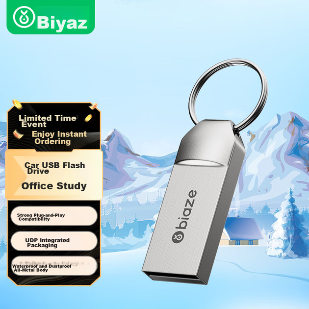 Флеш-накопитель BIAZE 32 ГБ USB 2.0, металлический корпус, подходит для использования в офисе и на работе, портативный, водонепроницаемый, большой емкости, удобен для автомобиля, UP014-Silver - Фото 10 Флеш-накопитель BIAZE 32 ГБ USB 2.0, металлический корпус, подходит для использования в офисе и на работе, портативный, водонепроницаемый, большой емкости, удобен для автомобиля, UP014-Silver - изображение 10
