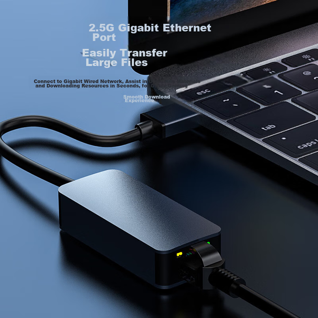 Адаптер EB-LINK USB - RJ45 мережевий 2.5 Гбіт/с для ноутбука та Mac - Фото 6 Адаптер EB-LINK USB - RJ45 мережевий 2.5 Гбіт/с для ноутбука та Mac - зображення 6