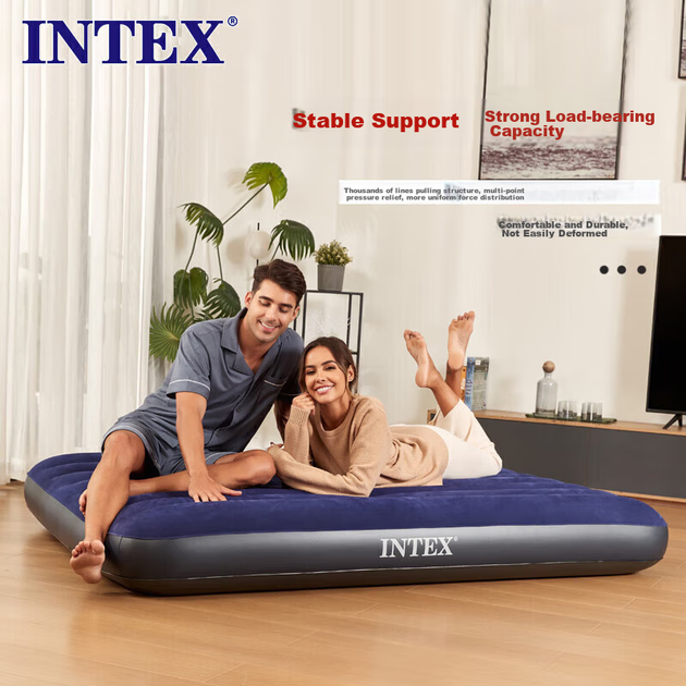 Матрас надувной INTEX автоматический для кемпинга, двуспальный, складной - изображение 8