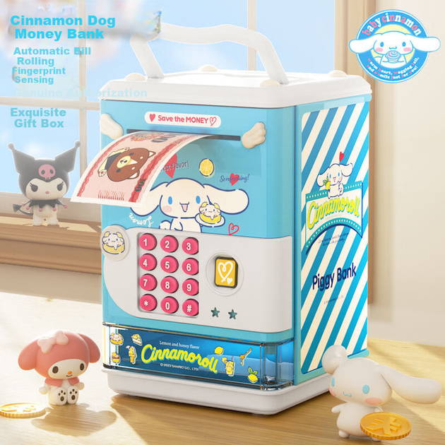 Детская копилка KUROMI Sanrio с реалистичным распознаванием отпечатков пальцев, для мальчиков и девочек от 7 до 14 лет, подарок. - изображение 4