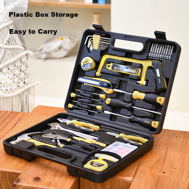 Набор инструментов для дома Deli, включающий в себя: ручной набор инструментов, многофункциональный ремонтный набор для электрика, плотника и специалиста по телекоммуникациям, 37 предметов. - изображение 5