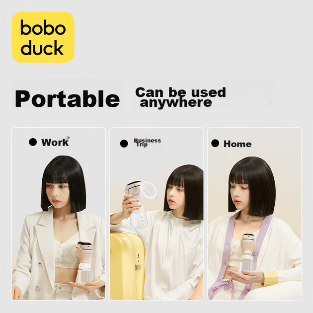 Электрический молокоотсос Boboduck, полностью автоматический, односторонний, встроенный, портативный, беспроводной, F5002, розовый, полипропилен. - изображение 7