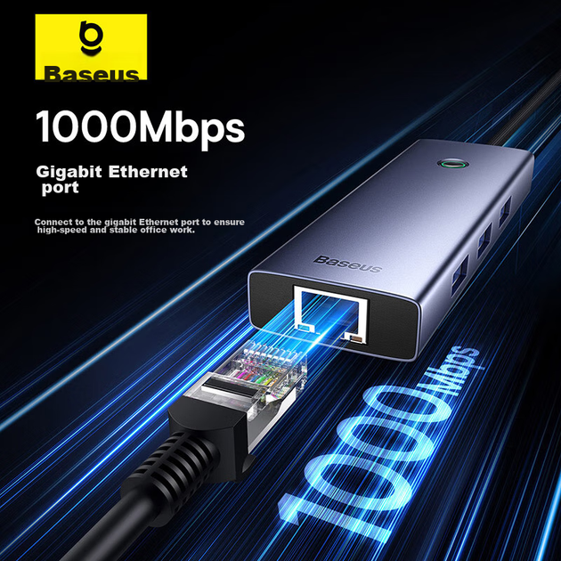 Док-станция расширения Baseus, зарядное устройство Type-C, адаптер USB-C на Gigabit Ethernet, разветвитель-конвертер, универсальный Thunderbolt 4 для ноутбуков Apple и Huawei, автомобильное крепление. - изображение 7