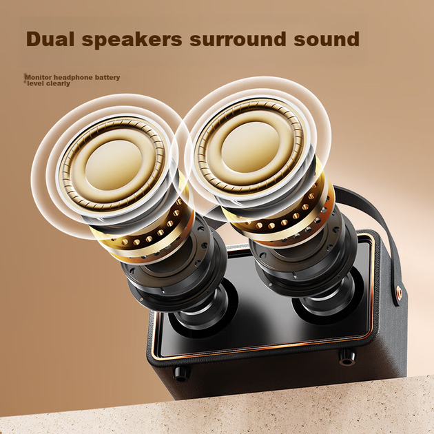 Saida SADA Відкритий Bluetooth-колонка, потужний портативний ручний, квадратний танець, спів, караоке, сценічний гітарний інструмент, дерев'яний бездротовий динамік, підсилювач для викладання, конференція, ріг K18 - зображення 5