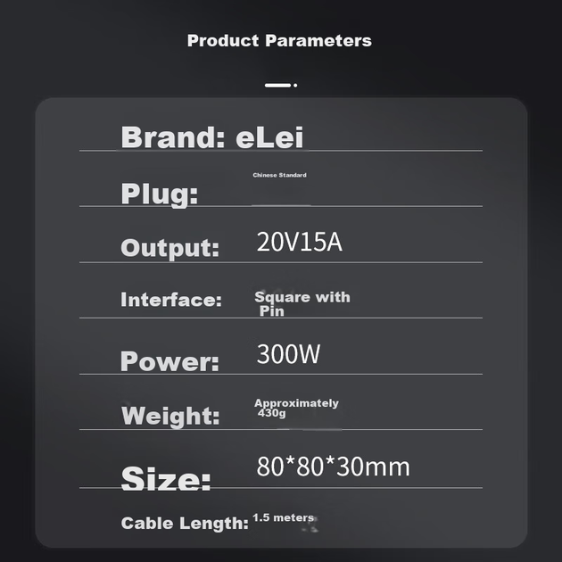 Зарядний кабель Elei з нітриду галію для ноутбука Lenovo, адаптер живлення 20V15A 300W, сумісний з Legion 15/17/Y7000/R720-15/T440P - зображення 6