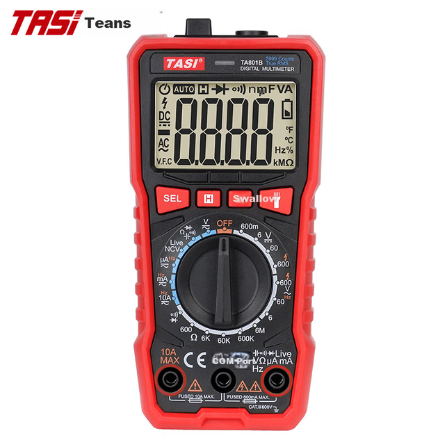 Цифровой мультиметр Teans TA801B с высокой точностью, интеллектуальным управлением и защитой от перегрева, миниатюрный многофункциональный измерительный прибор для электриков. - Фото 6 Цифровой мультиметр Teans TA801B с высокой точностью, интеллектуальным управлением и защитой от перегрева, миниатюрный многофункциональный измерительный прибор для электриков. - изображение 6