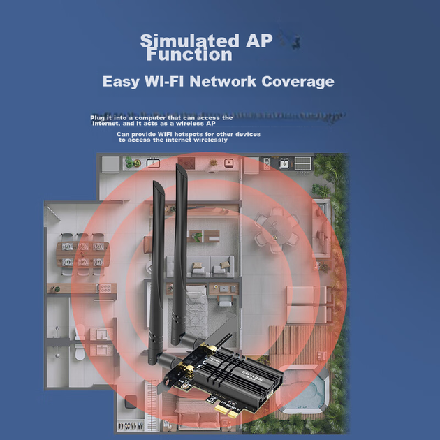 Мережева карта EB-LINK Intel 7265 PCI-E Wi-Fi 5/Bluetooth 4.2 - зображення 12