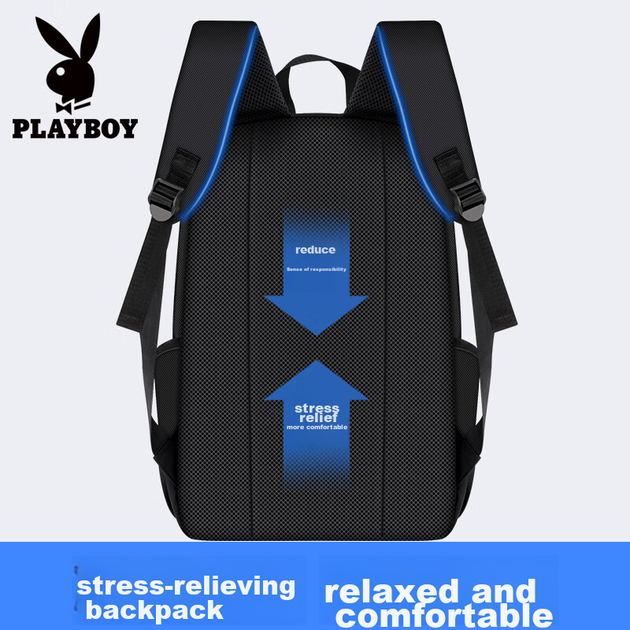Рюкзак PLAYBOY для чоловіків, містка дорожня сумка, шкільний рюкзак для старшокласників, студентів середньої школи та коледжу, рюкзак для ноутбука, чоловіча сумка, для подорожей на природі - Фото 11 Рюкзак PLAYBOY для чоловіків, містка дорожня сумка, шкільний рюкзак для старшокласників, студентів середньої школи та коледжу, рюкзак для ноутбука, чоловіча сумка, для подорожей на природі - зображення 11