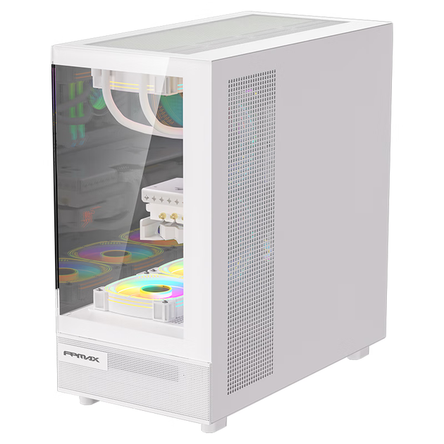 Корпус FPMAX Time Crystal Z8 Seaside View, материнская плата ATX, игровой ПК, настольный компьютер, поддержка быстросъемного крепления на 270°, система водяного охлаждения Seaside View 360, белый. - изображение 7