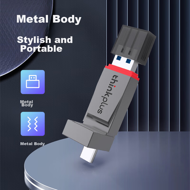 USB-флешка ThinkPlus Lenovo из металла, 512 ГБ, USB 3.2 с высокой скоростью чтения, двойной интерфейс Type-C, совместима с телефонами и компьютерами, офисная USB-флешка для бизнеса, серия TU280. - Фото 7 USB-флешка ThinkPlus Lenovo из металла, 512 ГБ, USB 3.2 с высокой скоростью чтения, двойной интерфейс Type-C, совместима с телефонами и компьютерами, офисная USB-флешка для бизнеса, серия TU280. - изображение 7