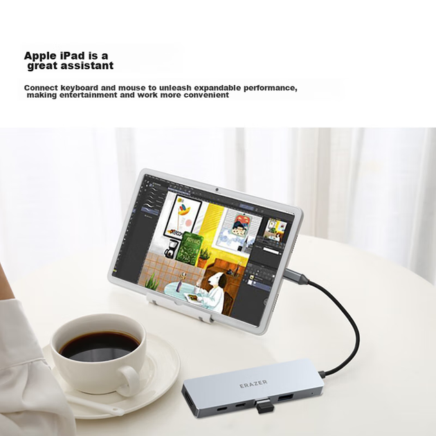 Док-станция расширения Lenovo Ecosystem Brand Yinengzhe Type-C, кабель USB-C — HDMI, разветвитель для док-станции, трансляция экрана 4K 60 Гц, быстрая зарядка PD для ноутбука. - изображение 6