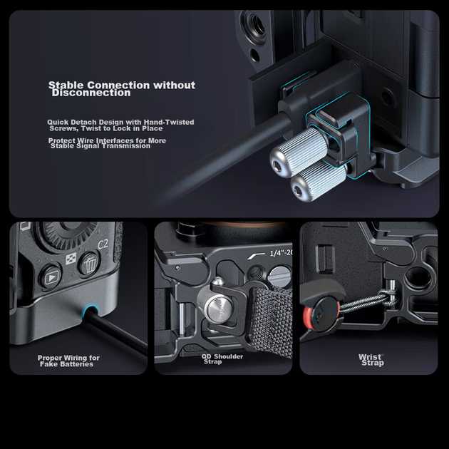 SmallRig 4438, совместим с базовой площадкой камеры Sony A7C II, клетка для беззеркальной камеры Sony A7C II, аксессуар для фотосъемки, комплект расширительной рамы с полным покрытием, аксессуары для съемки. - Фото 7 SmallRig 4438, совместим с базовой площадкой камеры Sony A7C II, клетка для беззеркальной камеры Sony A7C II, аксессуар для фотосъемки, комплект расширительной рамы с полным покрытием, аксессуары для съемки. - изображение 7