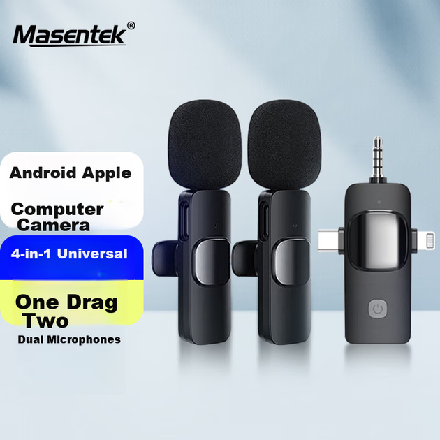 Микрофон петличный Masentek K1-2 беспроводной для смартфонов, компьютеров и камер - Фото 4 Микрофон петличный Masentek K1-2 беспроводной для смартфонов, компьютеров и камер - изображение 4