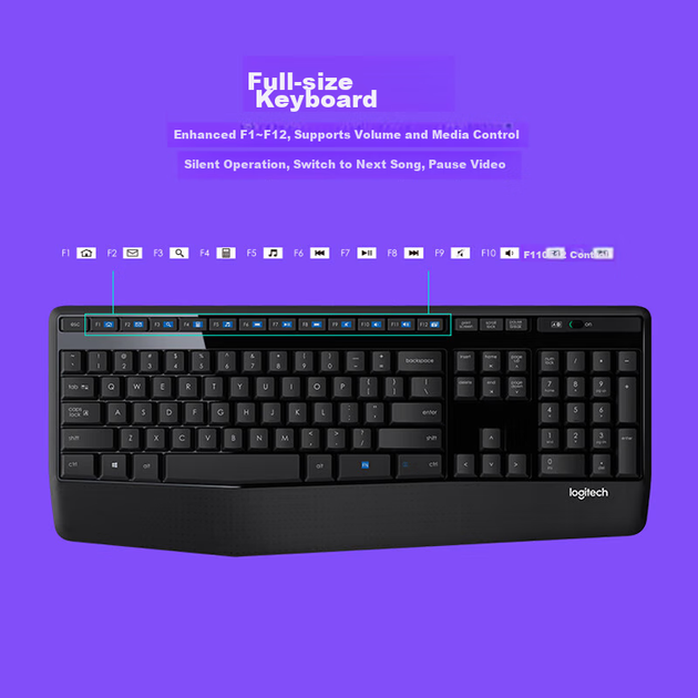 Комплект Logitech MK345 клавиатура+мышь беспроводные офисные - изображение 9