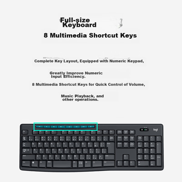 Комплект Logitech MK275 мышь+клавиатура беспроводные корпоративные, черно-синие - изображение 7