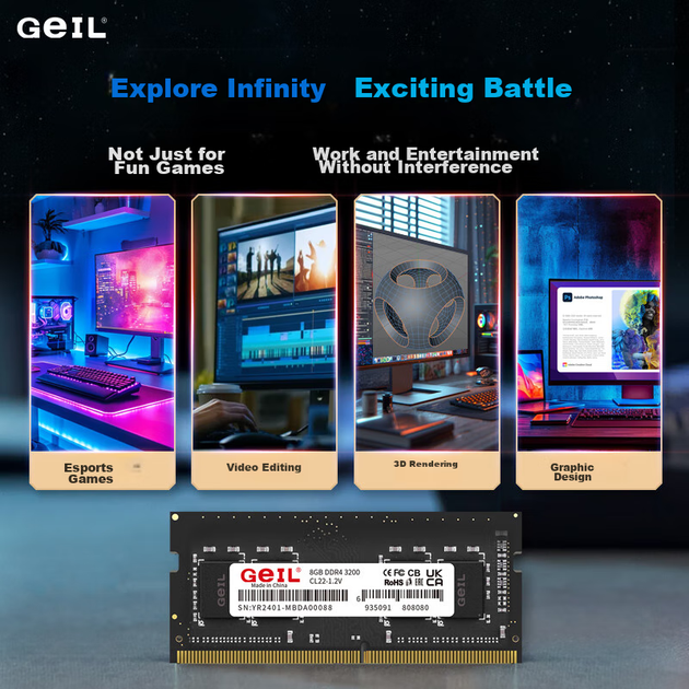 Модуль памяти GEIL Millennium 16GB DDR4-3200 для ноутбуков - изображение 8