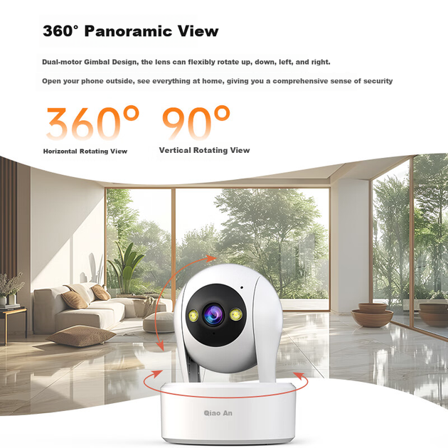 JOOAN 8-мегапиксельная камера видеонаблюдения, беспроводная сеть Wi-Fi, HD ночное видение, обзор на 360 градусов без слепых зон, панорамное PTZ-управление для дома, видеонаблюдение с искусственным интеллектом, удаленный мониторинг через смартфон - Фото 8 JOOAN 8-мегапиксельная камера видеонаблюдения, беспроводная сеть Wi-Fi, HD ночное видение, обзор на 360 градусов без слепых зон, панорамное PTZ-управление для дома, видеонаблюдение с искусственным интеллектом, удаленный мониторинг через смартфон - изображение 8