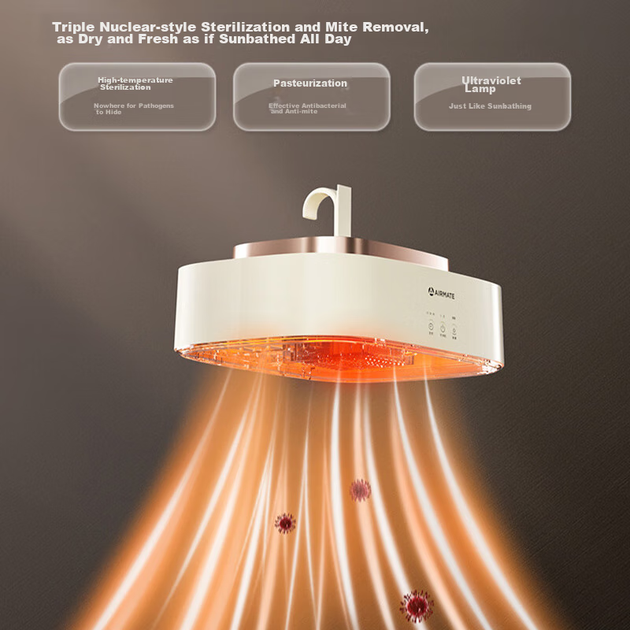 AIRMATE [Готовый к использованию], Домашняя сушилка для одежды, Портативный складной подвесной стерилизатор для детской одежды, Небольшая сушилка для белья для общежития, HG06-M9 - изображение 9