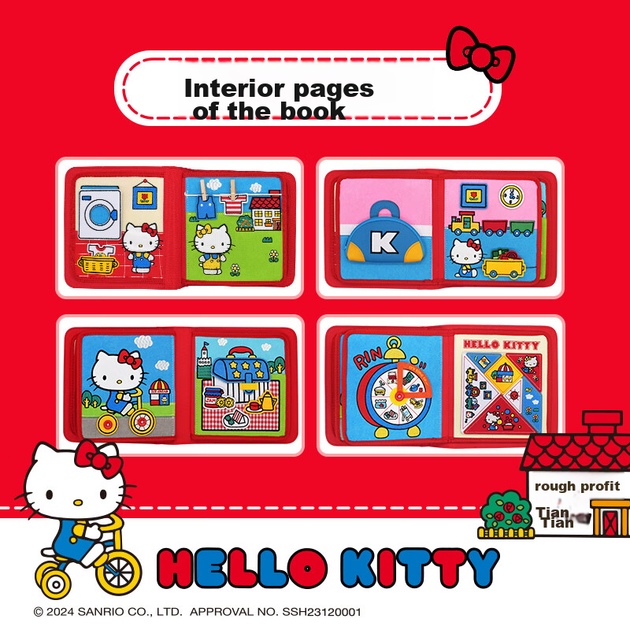 Книжка тканевая детская Sanrio Hello Kitty развивающая для 1-6 лет подарочная - Фото 4 Книжка тканевая детская Sanrio Hello Kitty развивающая для 1-6 лет подарочная - изображение 4
