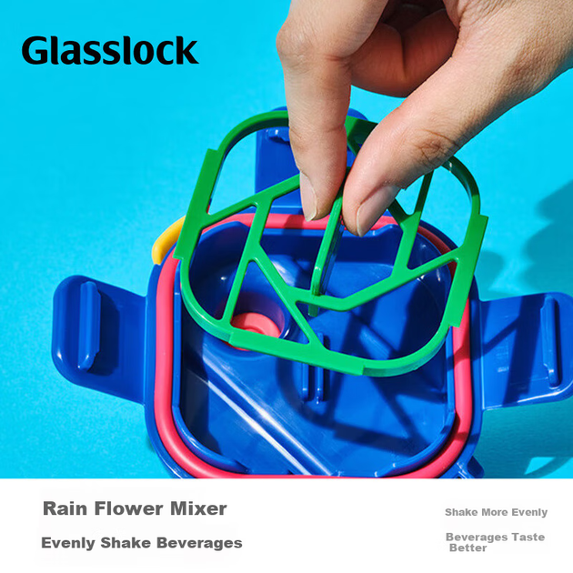 Бутылка для воды GLASSLOCK Wigglewiggle стеклянная 380мл цветочный принт - изображение 6